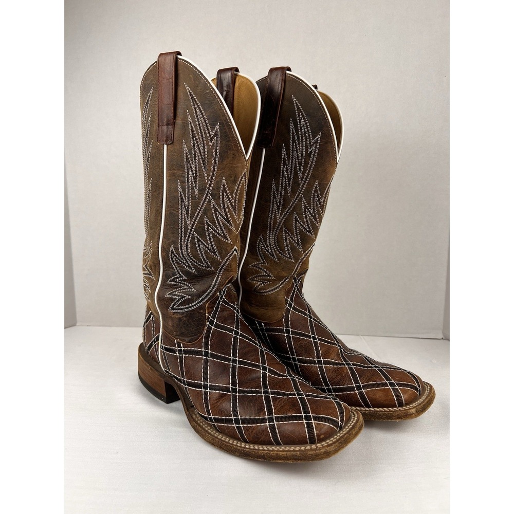 MACIE BEAN Cowboy Boots M9082 Moka Sabotage Patch Square Toe Western Womens 9M